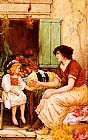 Young Canvas Paintings - A Young Lacemaker